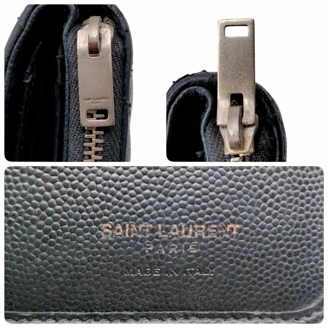 Saint Laurent(サンローラン)のサンローラン　折り財布　ジップ　カサンドラ　ブラック　ゴールド レディースのファッション小物(財布)の商品写真