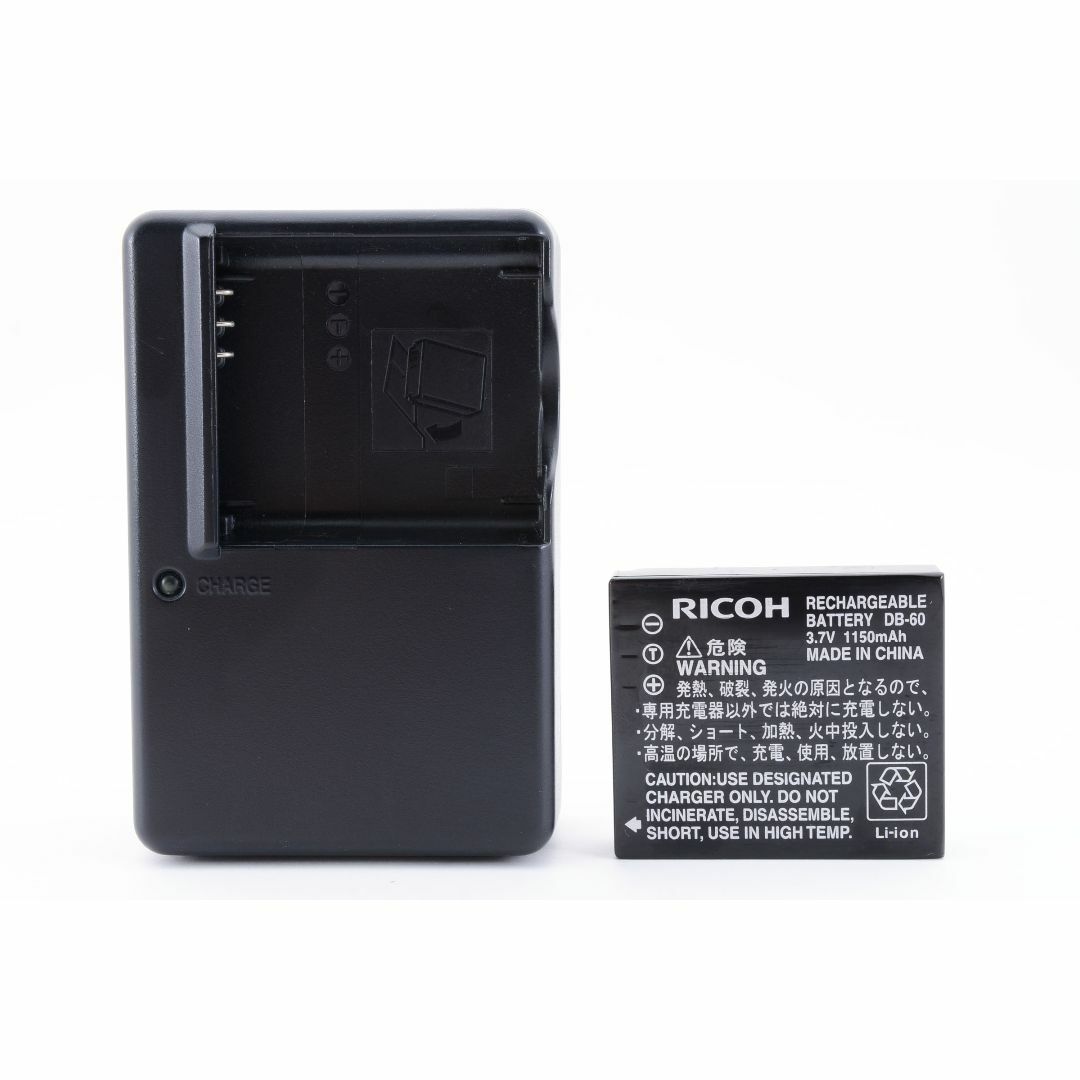 RICOH(リコー)の【美品】リコー RICOH BJ-6 チャージャー＋DB-60バッテリー スマホ/家電/カメラのカメラ(コンパクトデジタルカメラ)の商品写真