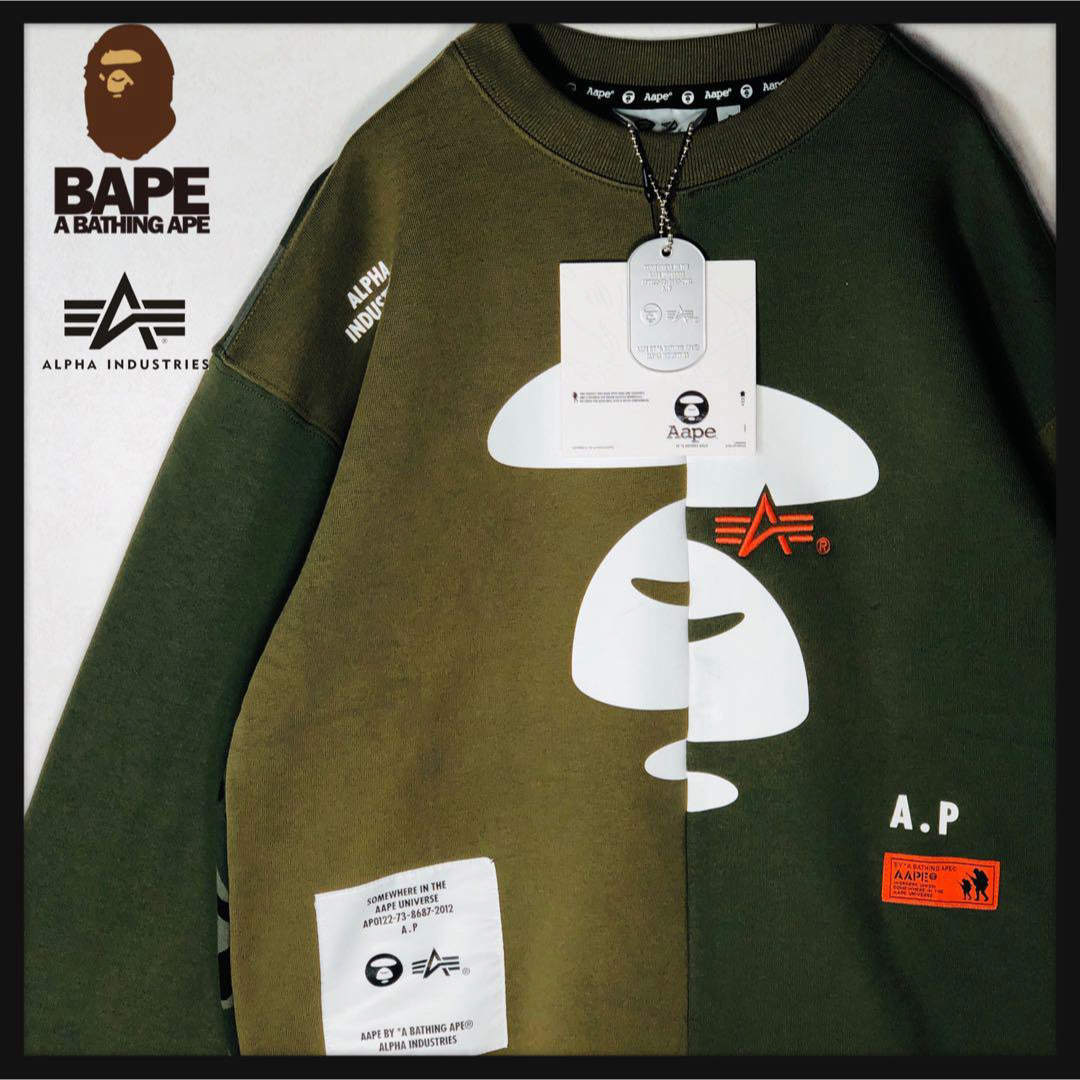 サイズXXLアベイシングエイプ　AAPE ALPHA コラボレーション　パーカー特に目立つ傷汚れ等ございません