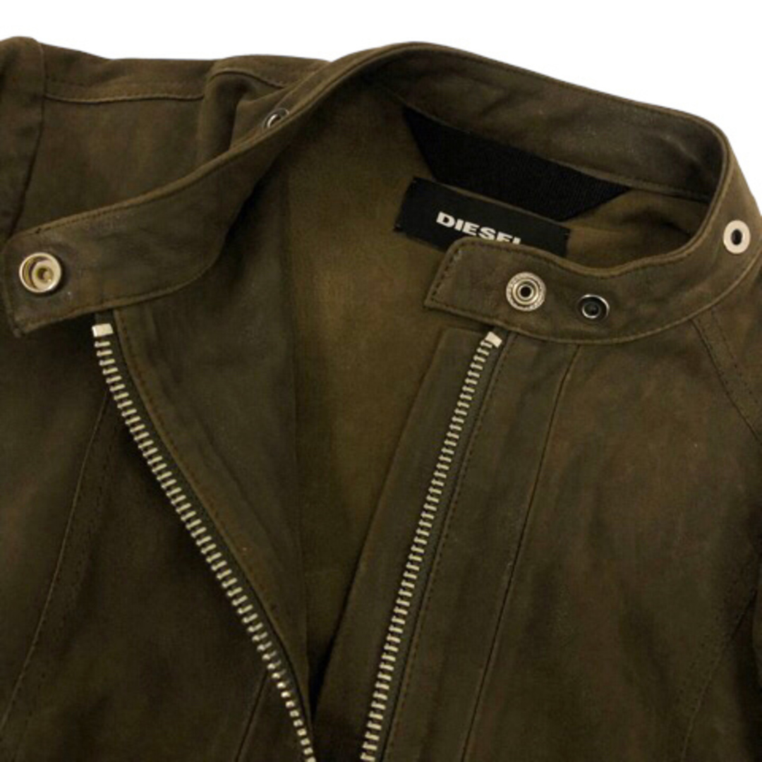 DIESEL(ディーゼル)のディーゼル レザージャケット ブルゾン ラムレザー シングル 長袖 XS カーキ レディースのジャケット/アウター(その他)の商品写真
