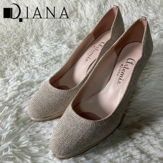 ダイアナ(DIANA)の未使用品 アルテミス ダイアナ ツイード レザー パンプス ハイヒール 24cm(ハイヒール/パンプス)