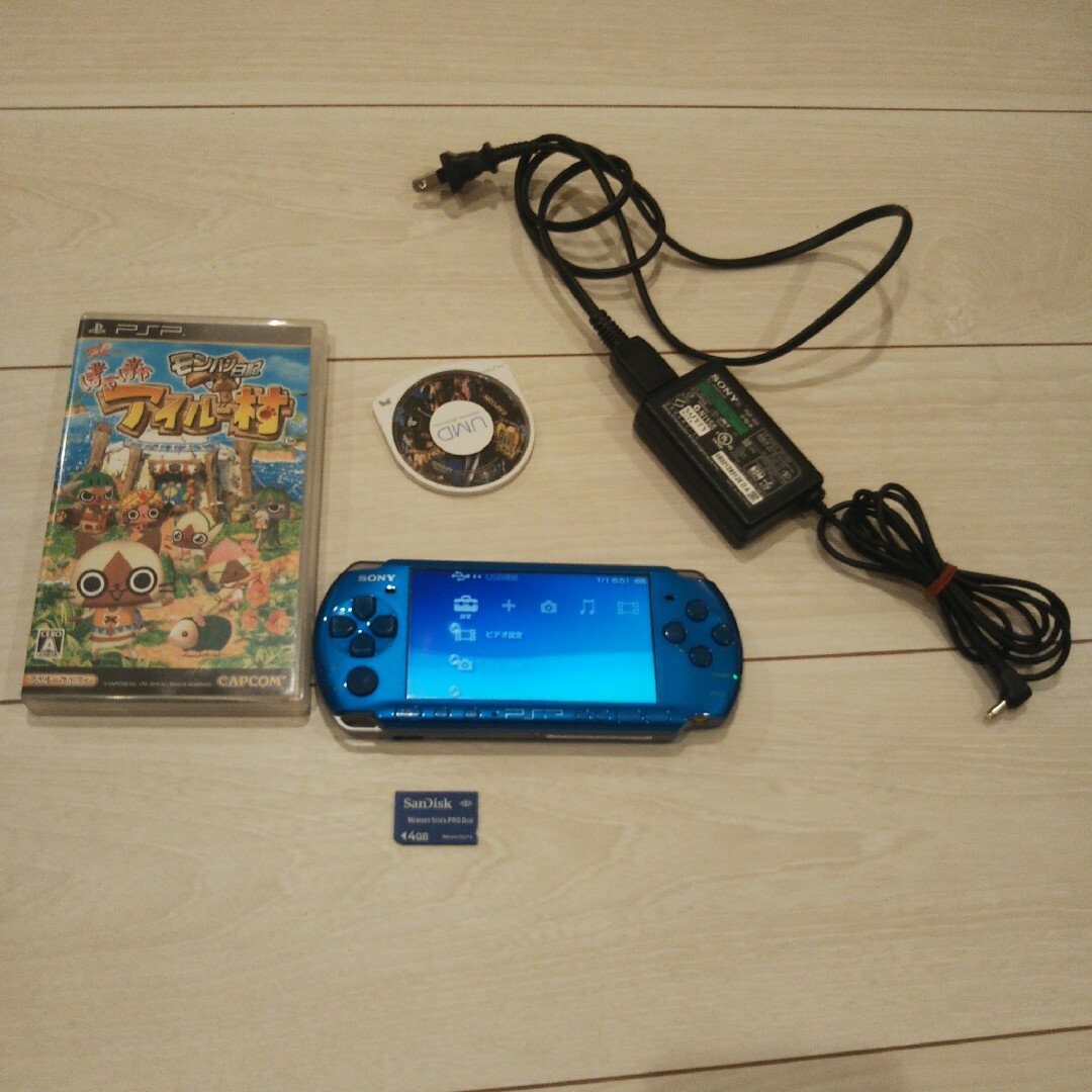 PlayStation Portable - 超美品⭐️psp3000本体⭐️青。新品バッテリー