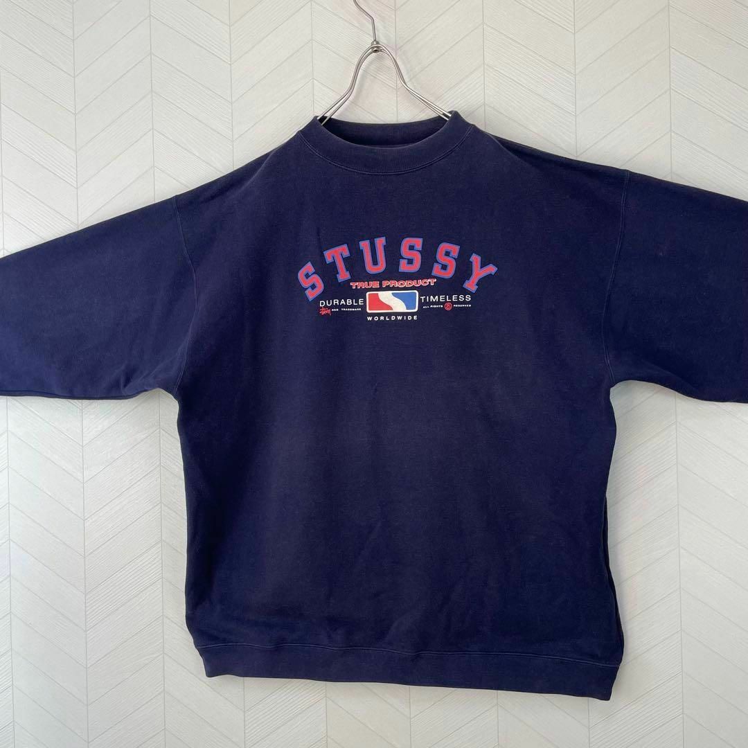 STUSSY - 希少 90s OLD STUSSY トレーナー スウェット アーチロゴ ゆる