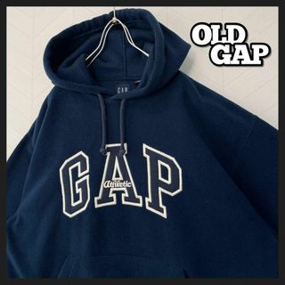 希少 OLD GAP フリース パーカー プルオーバー 極太アーム アーチロゴ