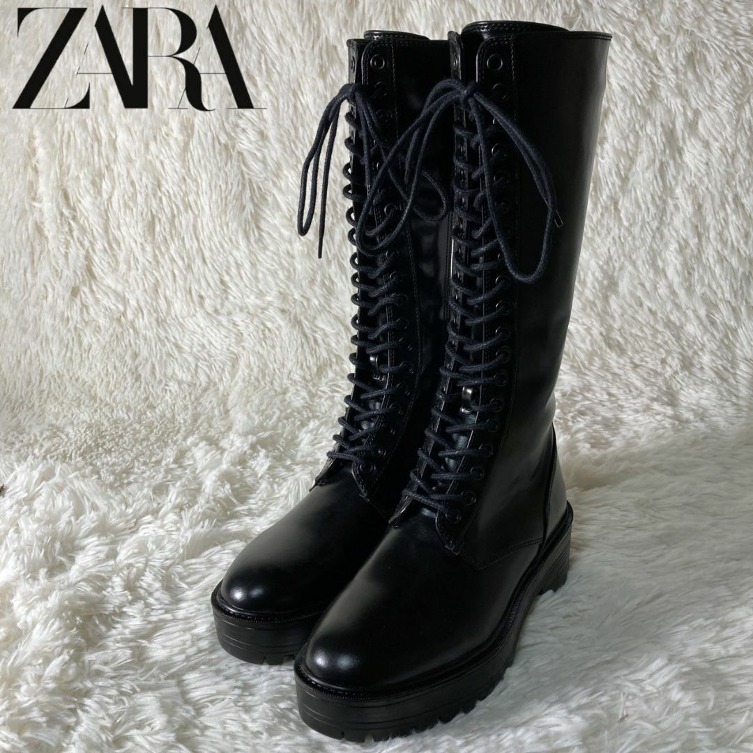 ✨新品【ZARA】(23)サイドゴアブーツ 厚底 本革 レザー ✨新品【ZARA】(23)サイドゴアブーツ 厚底 本革 レザー