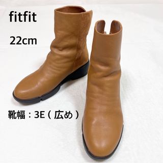 フィットフィット(fitfit)の美品✨ フィットフィット　シフォンブーツ コンフォートシューズ  ショートブーツ(ブーツ)