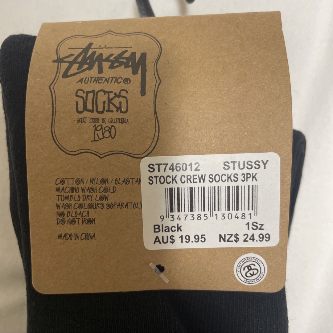 新品　stussy stock crew socks 3PK  海外正規品 レディースのレッグウェア(ソックス)の商品写真