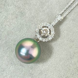 【24-37】パール　ダイヤモンド　ネックレスD0.44ct (ネックレス)