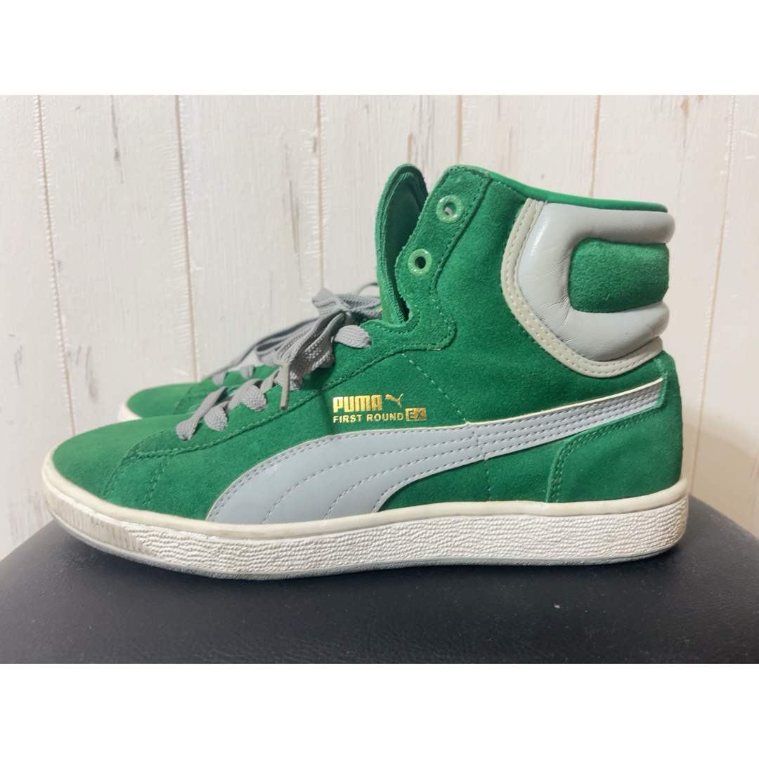 PUMA - PUMA フォームストリップ ロゴ スウェード緑プーマ ハイカットスニーカーの通販 by shop|プーマならラクマ PUMA - PUMA フォームストリップ ロゴ スウェード緑プーマ ハイカットスニーカーの通販 by shop|プーマならラクマ