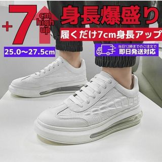 26CM7cm身長upシークレットダッドスニーカーメンズシューズ厚底靴紳士白男性(スニーカー)