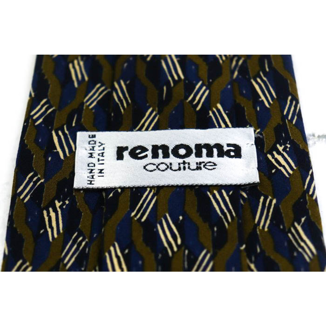 RENOMA(レノマ)のレノマ ブランドネクタイ パネル柄 幾何学模様 シルク イタリア製 メンズ カーキ renoma メンズのファッション小物(ネクタイ)の商品写真