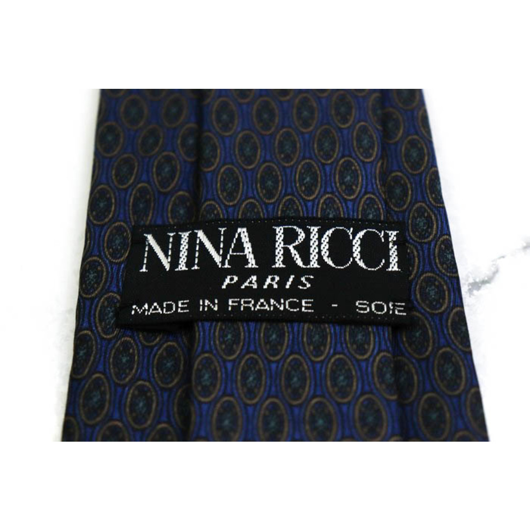 NINA RICCI(ニナリッチ)のニナリッチ ブランドネクタイ 総柄 ドット 幾何学模様 シルク フランス製 メンズ ネイビー NINA RICCI メンズのファッション小物(ネクタイ)の商品写真