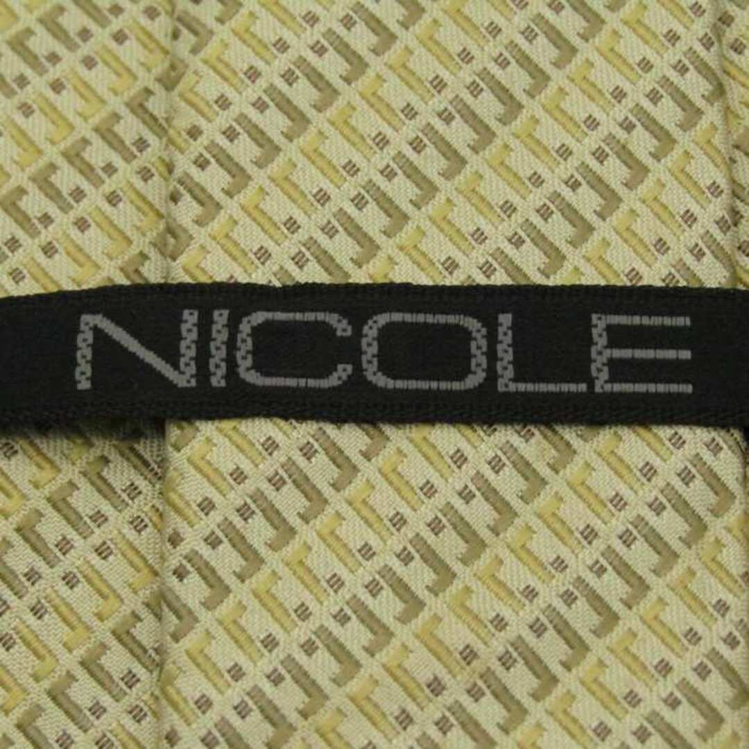 NICOLE(ニコル)のニコル ブランドネクタイ ストライプ柄 シルク 日本製 メンズ ベージュ NICOLE メンズのファッション小物(ネクタイ)の商品写真