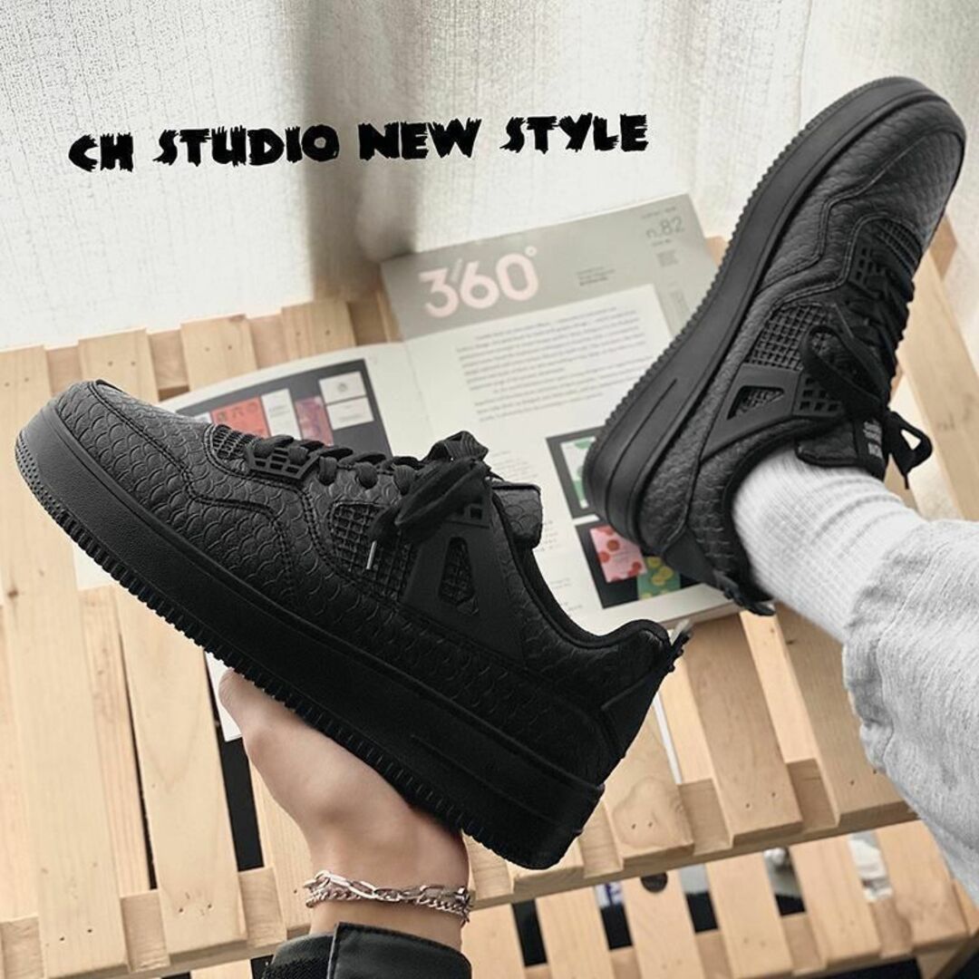 【処分価格】25CMメンズシューズダッドスニーカーバッシュ厚底靴ブラック韓国 メンズの靴/シューズ(スニーカー)の商品写真