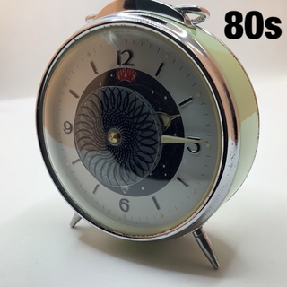 昭和レトロ 80s 目覚まし時計 機械式時計 手巻き アンティーク 動作確認済み(置時計)