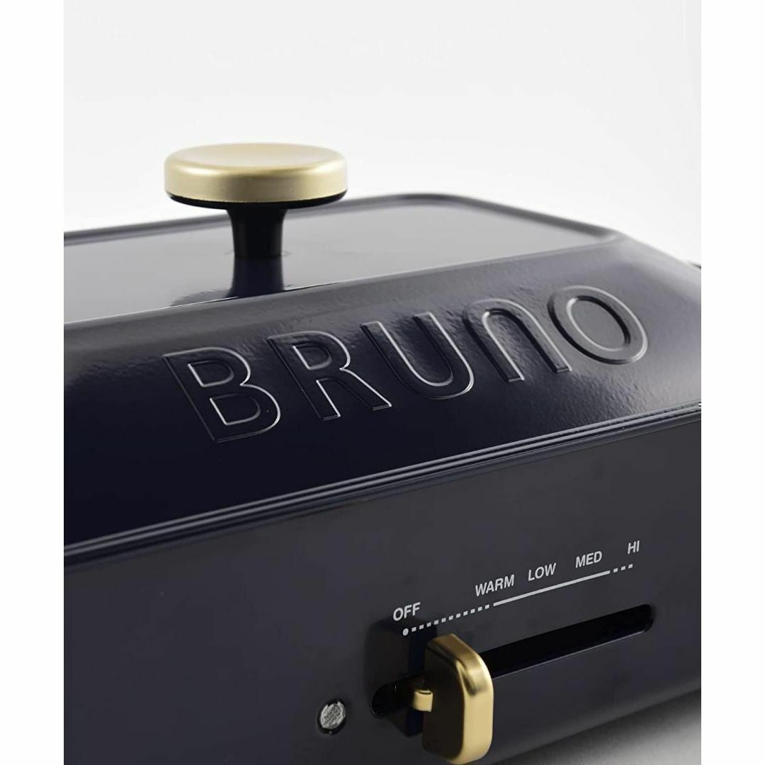 BRUNO(ブルーノ)の【新品未使用】ブルーノ コンパクトホットプレート 本体 プレート2種 ネイビー スマホ/家電/カメラの調理家電(ホットプレート)の商品写真