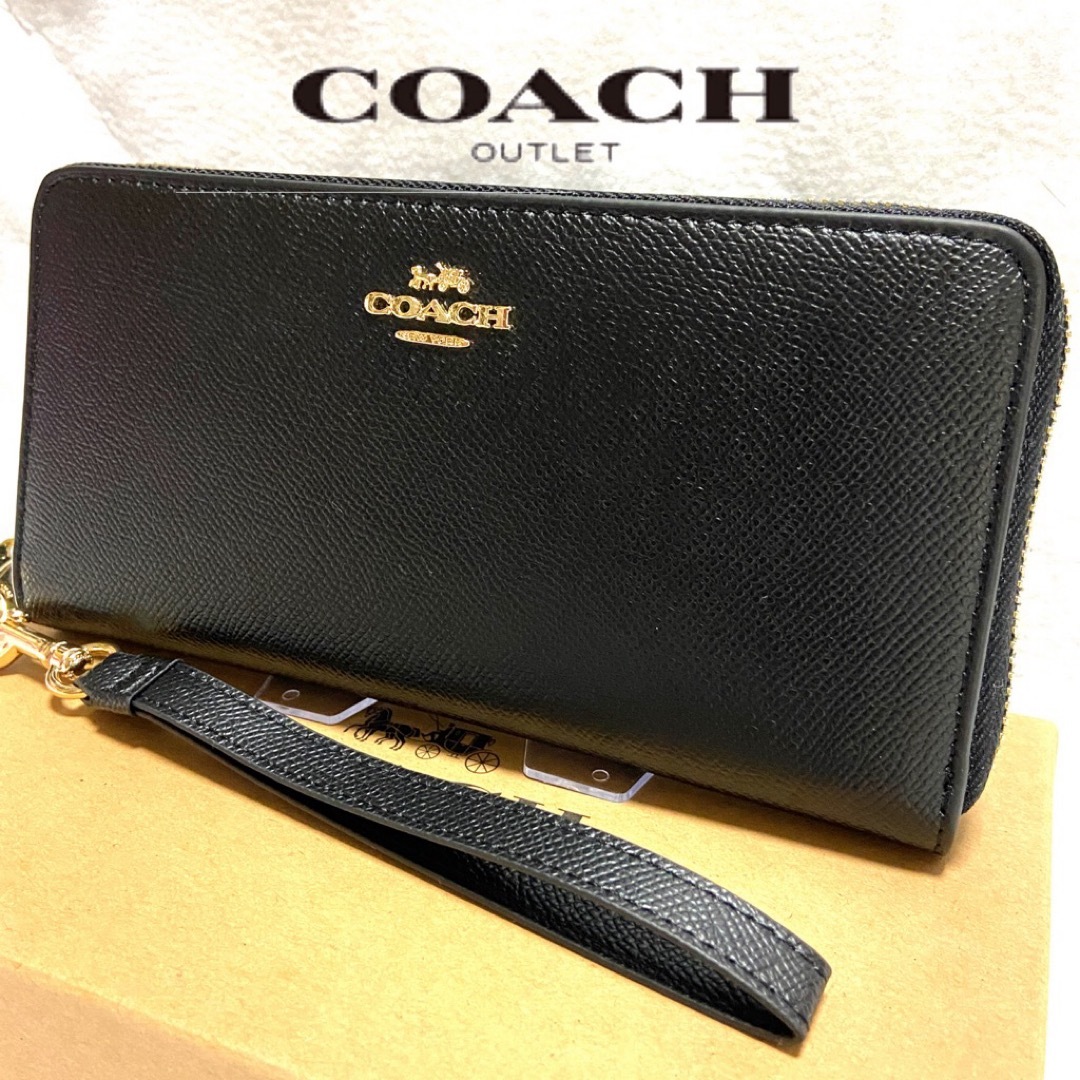 COACH - コーチ 長財布 シンプルおしゃれクロスグレインレザー メンズ