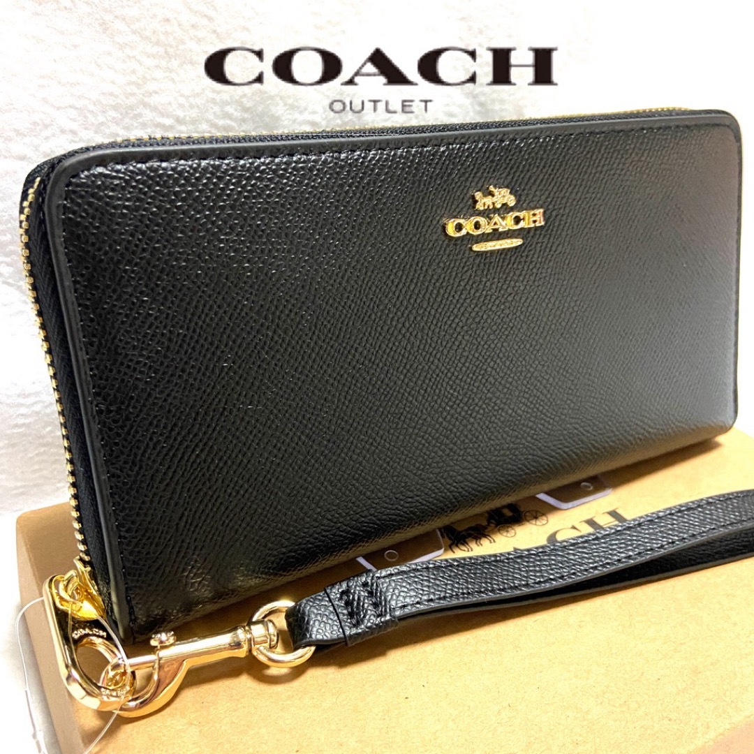 COACH - コーチ 長財布 シンプルおしゃれクロスグレインレザー メンズ