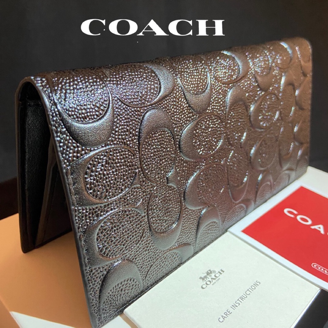 COACH - 削除直前❗️コーチ 長財布 大人の逸品スリム 本革二つ折り