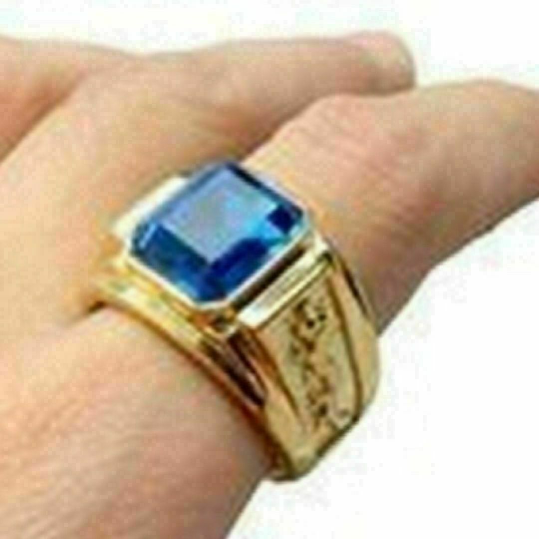 【R021】リング　メンズ　指輪　ブルー　青　チタン　20号 メンズのアクセサリー(リング(指輪))の商品写真