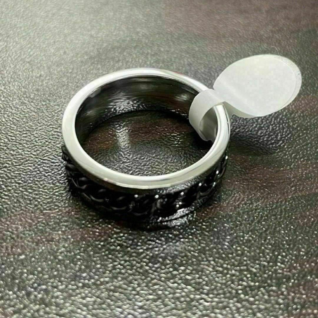 【R029】リング　メンズ　指輪　ブラック　黒　ステンレス　20号 メンズのアクセサリー(リング(指輪))の商品写真
