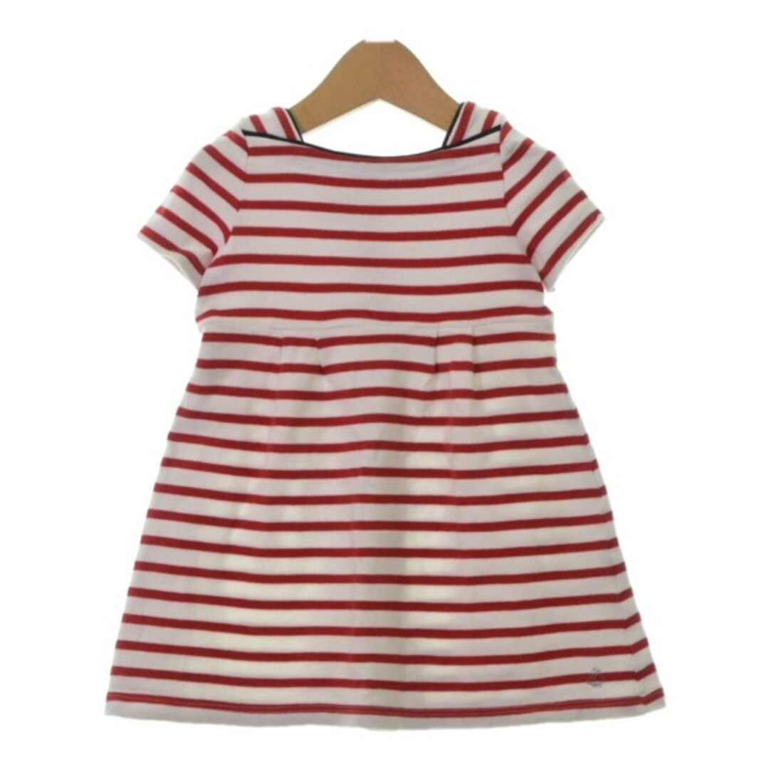 PETIT BATEAU(プチバトー)のPETIT BATEAU ワンピース（その他） 86 白x赤(ボーダー) 【古着】【中古】 キッズ/ベビー/マタニティのキッズ服女の子用(90cm~)(ワンピース)の商品写真