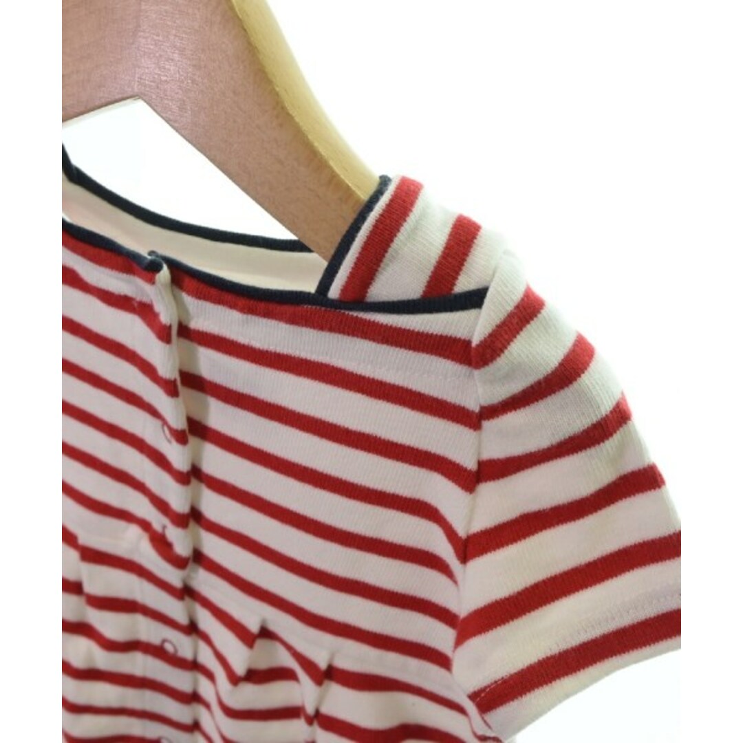 PETIT BATEAU(プチバトー)のPETIT BATEAU ワンピース（その他） 86 白x赤(ボーダー) 【古着】【中古】 キッズ/ベビー/マタニティのキッズ服女の子用(90cm~)(ワンピース)の商品写真