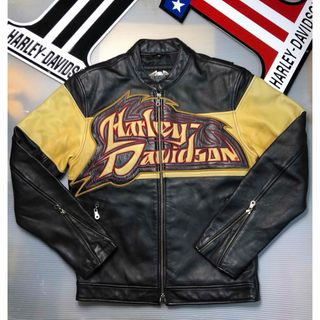 ハーレーダビッドソン(Harley Davidson)の【稀少立体革刺繍完売モデル！入手困難】ハーレーダビッドソン　ライダースジャケット(レザージャケット)