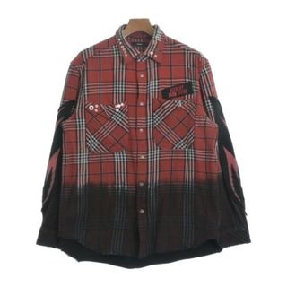 ディーゼル(DIESEL)のDIESEL ディーゼル カジュアルシャツ S 赤x黒x白(チェック) 【古着】【中古】(シャツ)