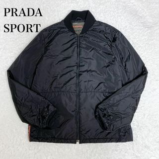 プラダ(PRADA)のPRADA SPORT ブルゾン　ナイロンジャケット　ブラック　ブランドロゴ(ブルゾン)