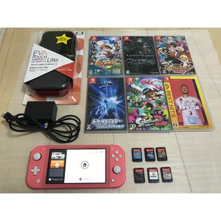 ニンテンドースイッチ(Nintendo Switch)のお得✨Switch Liteコーラル本体＋ソフト6本セット✨新品ケース付(携帯用ゲーム機本体)