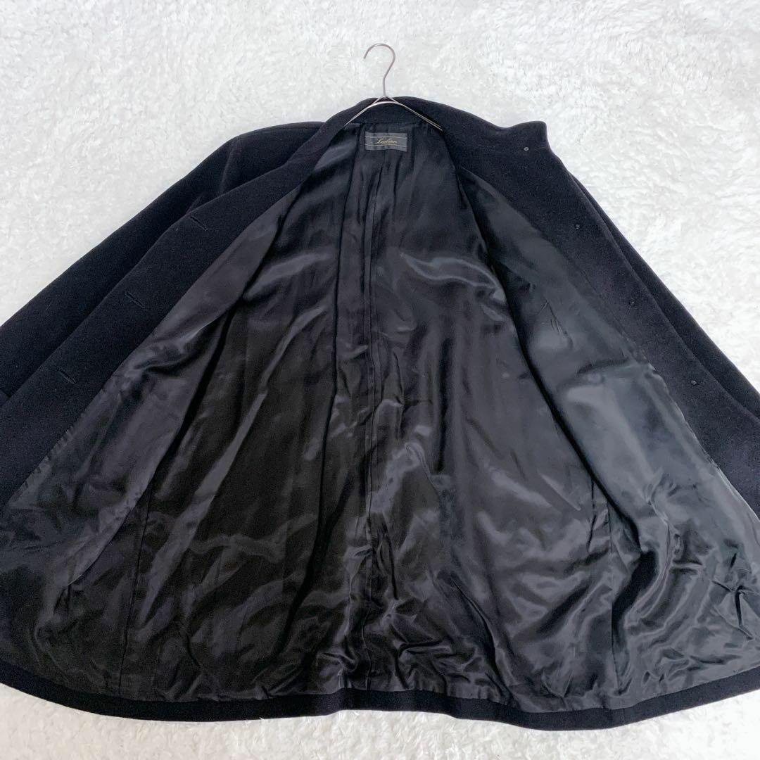 leilian(レリアン)の極美品　レリアン　アンゴラ　100% ロング　コート　ブラック　チェスターコート レディースのジャケット/アウター(ロングコート)の商品写真