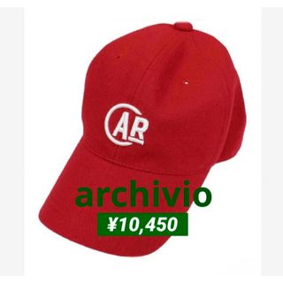 アルチビオ(archivio)の新品■10,450円【アルチビオ】 メンズ　ロゴ　キャップ　帽子　レッド(ウエア)