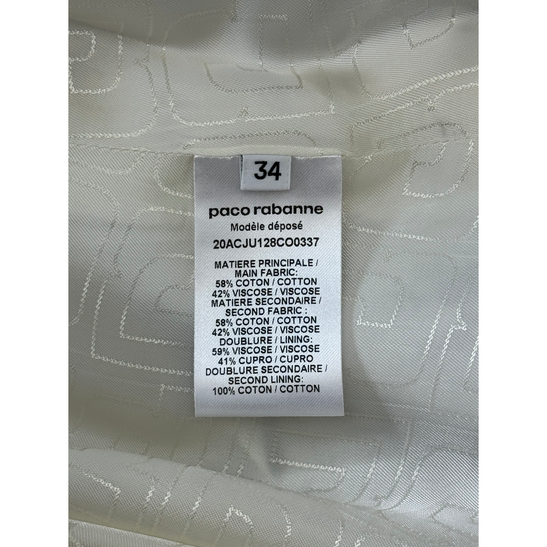 paco rabanne(パコラバンヌ)のパコ ラバンヌ ボタン 花柄 スカート 34 ホワイト paco rabanne レディースのスカート(ひざ丈スカート)の商品写真