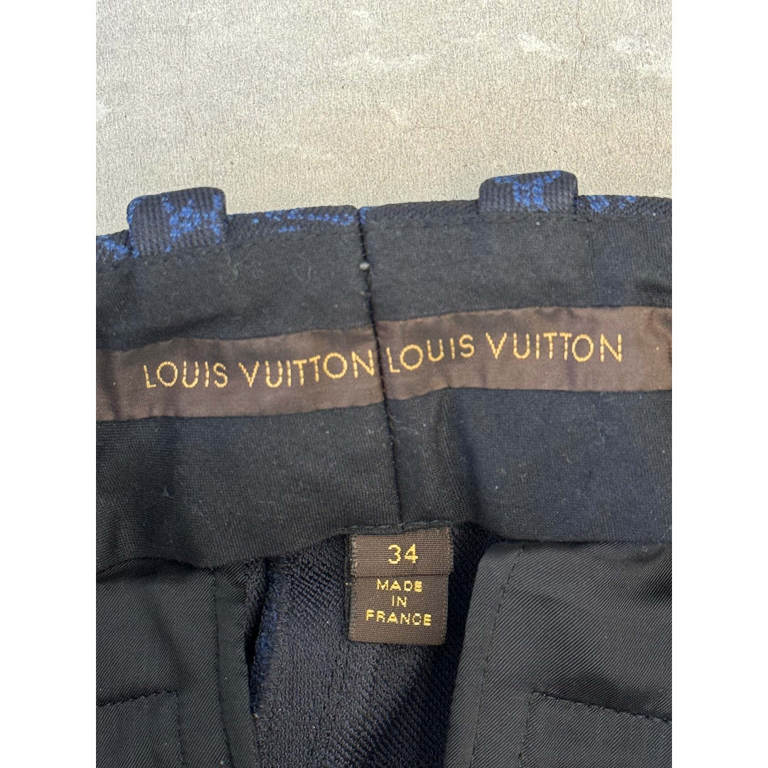 LOUIS VUITTON(ルイヴィトン)のルイヴィトン 幾何学ジャガード パンツ 34ネイビー LOUIS VUITTON レディースのパンツ(スキニーパンツ)の商品写真