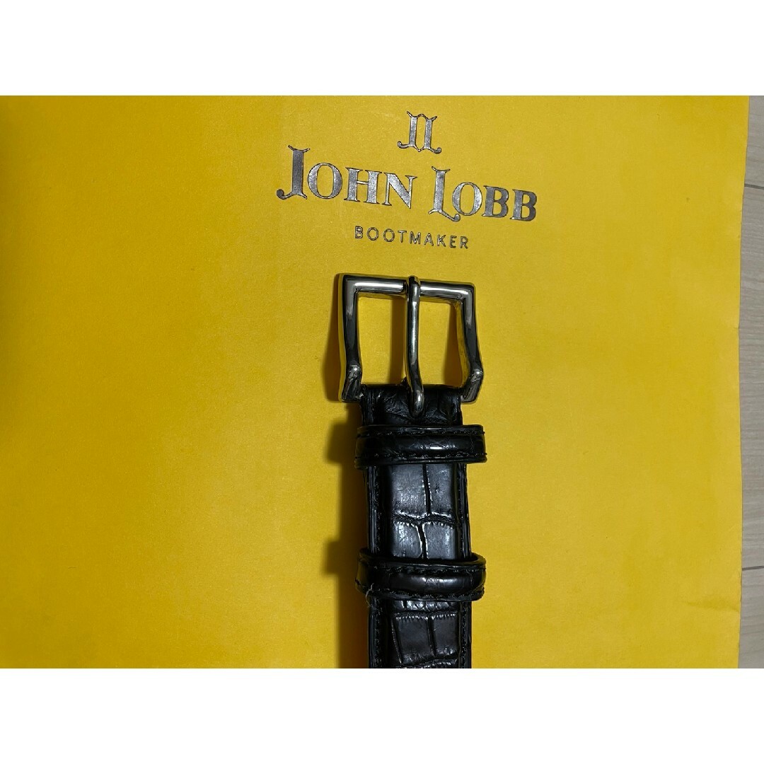 JOHN LOBB(ジョンロブ)のジョンロブ JOHN LOBB クロコダイルレザー ベルト ブラック メンズのファッション小物(ベルト)の商品写真
