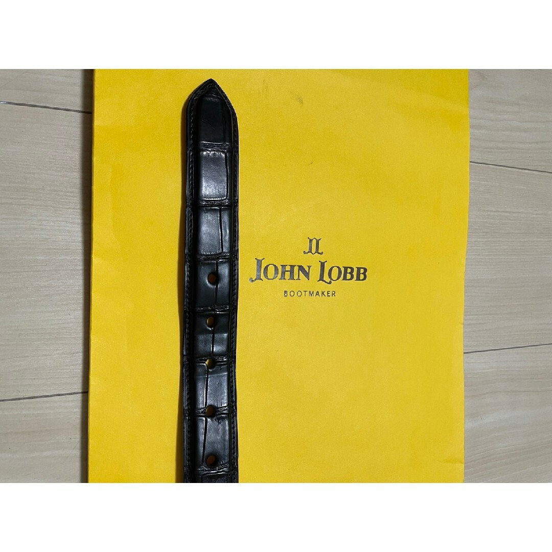 JOHN LOBB(ジョンロブ)のジョンロブ JOHN LOBB クロコダイルレザー ベルト ブラック メンズのファッション小物(ベルト)の商品写真