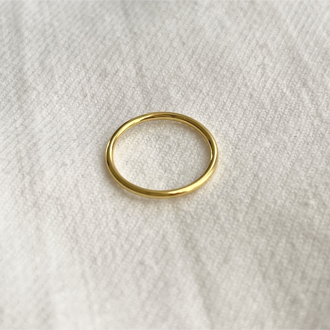 シルバー925 リング ゴールド 金色 約3号 シンプル 細め 指輪 sv925 レディースのアクセサリー(リング(指輪))の商品写真