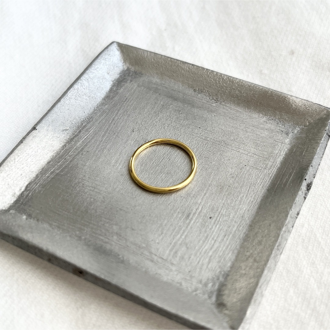 シルバー925 リング ゴールド 金色 約3号 シンプル 細め 指輪 sv925 レディースのアクセサリー(リング(指輪))の商品写真