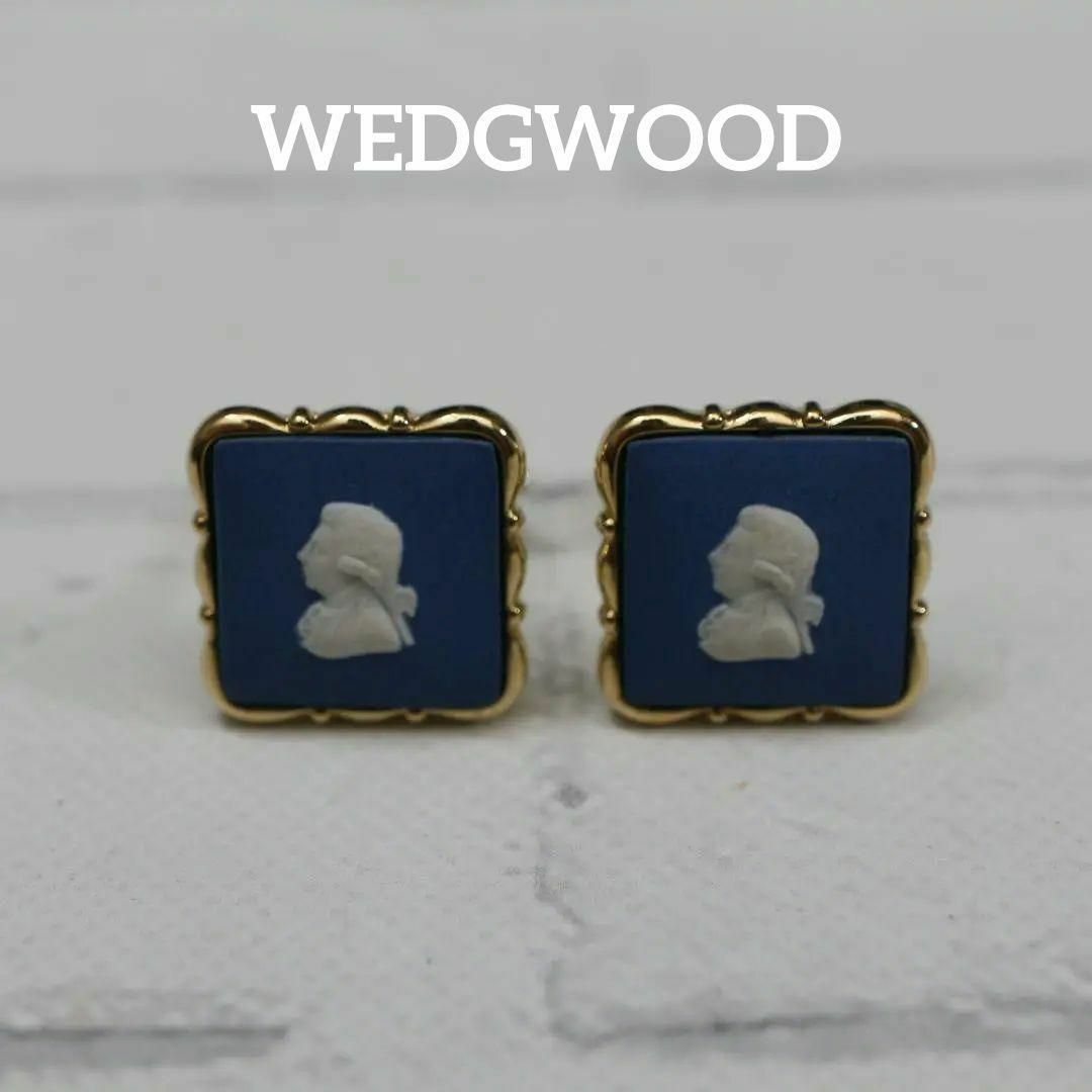 WEDGWOOD(ウェッジウッド)の【匿名配送】 ウェッジウッド カフス ゴールド カメオ 青 3 メンズのファッション小物(カフリンクス)の商品写真