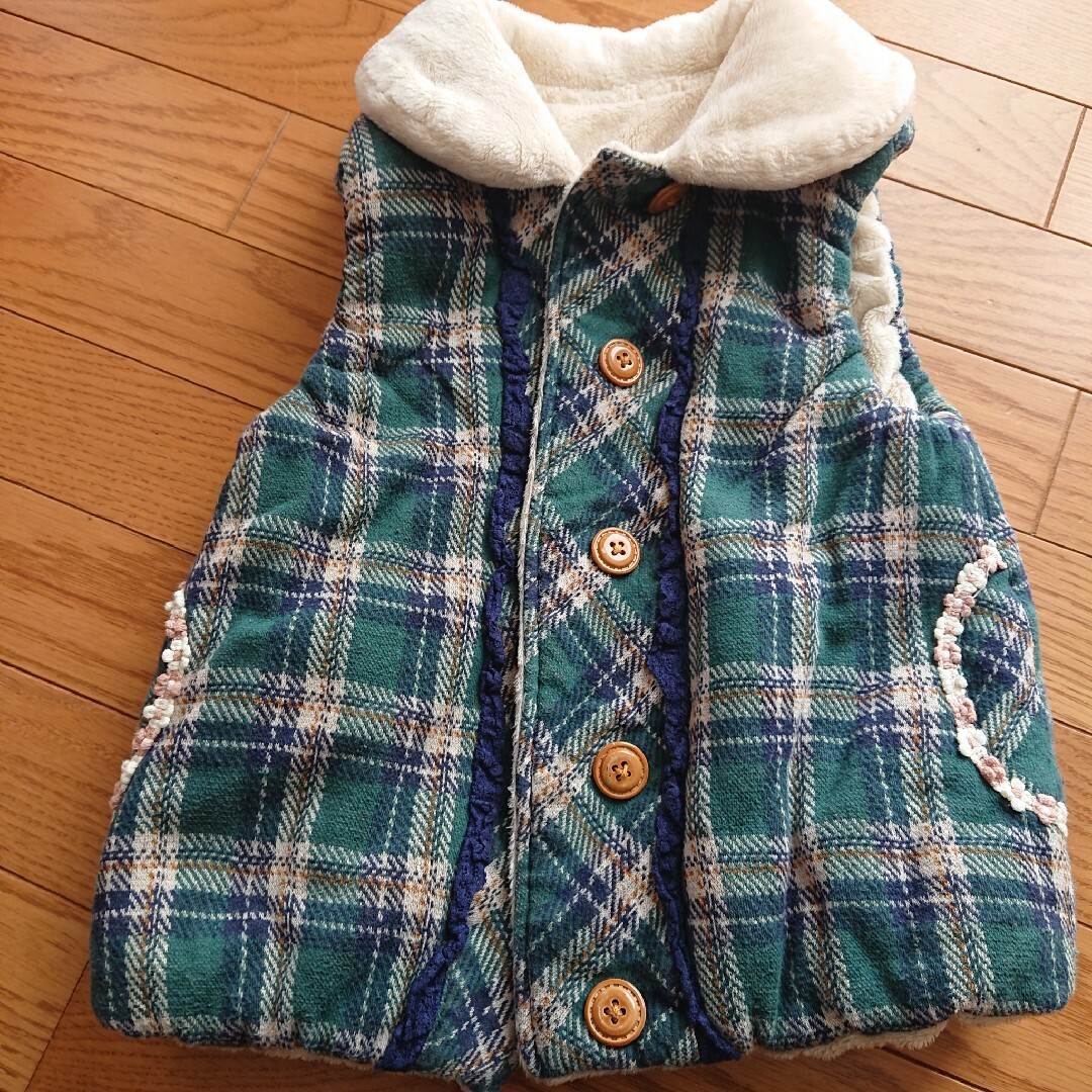 Biquette Club(ビケットクラブ)のリバーシブル ベスト120 キッズ/ベビー/マタニティのキッズ服女の子用(90cm~)(ジャケット/上着)の商品写真