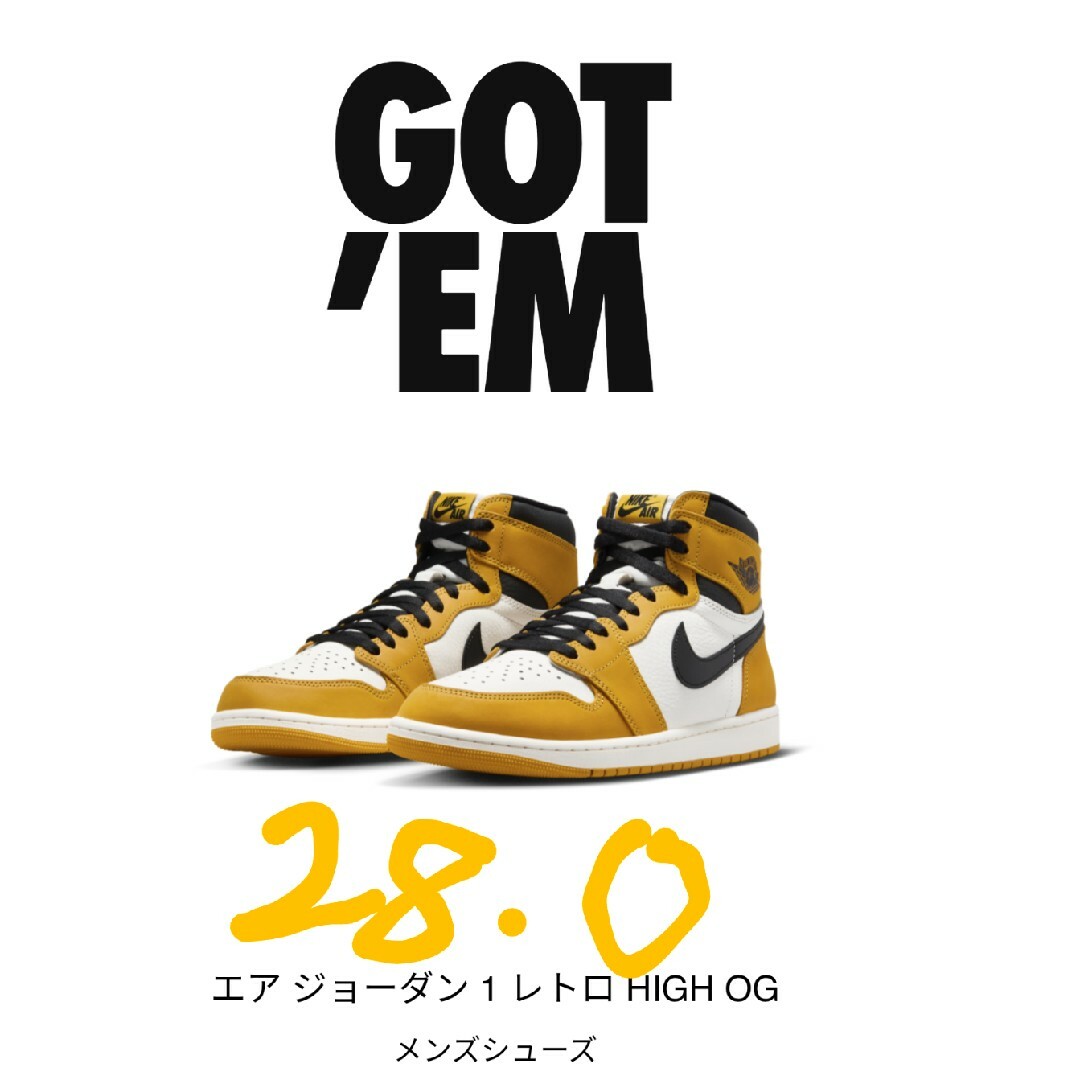 Jordan Brand（NIKE）(ジョーダン)のエアジョーダン1レトロHigh OG イエローオークル28.0cm メンズの靴/シューズ(スニーカー)の商品写真