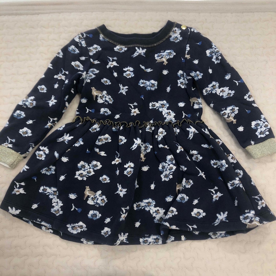 PETIT BATEAU(プチバトー)のプチバトー　裏起毛　ワンピース　95サイズ キッズ/ベビー/マタニティのキッズ服女の子用(90cm~)(ワンピース)の商品写真