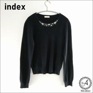 インデックス(INDEX)のindex インデックス レディース トップス 長袖 ニット ビジュー Mサイズ(ニット/セーター)