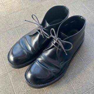 プラダ(PRADA)のPRADA レザーチャッカブーツ 黒26〜27cm イタリア製(ブーツ)