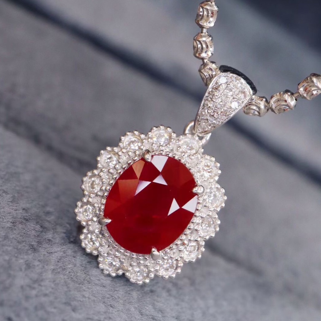 天然 ルビー ダイヤモンド  ペンダントトップ 1.39ct k18 ¥