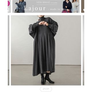 Lajour made in Japan ワンピース ニット ロング 長袖(ロングワンピース/マキシワンピース)