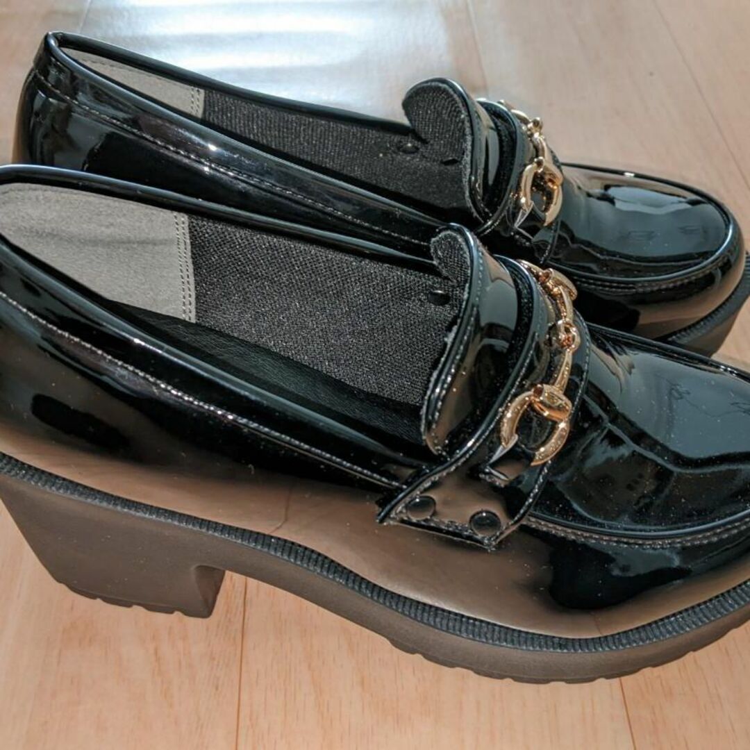COLZA(コルザ)のコルザ ビット付厚底ローファー L 黒 レディースの靴/シューズ(ローファー/革靴)の商品写真