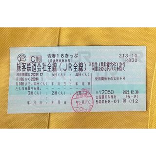 青春18切符2回(鉄道乗車券)