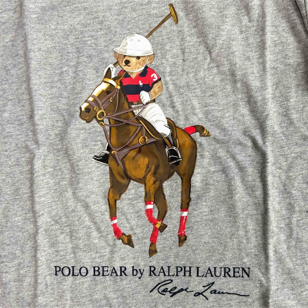 POLO RALPH LAUREN(ポロラルフローレン)の新作◇ラルフローレン ポロベアフードつきロンT グレー ボーイズS/140 キッズ/ベビー/マタニティのキッズ服男の子用(90cm~)(Tシャツ/カットソー)の商品写真